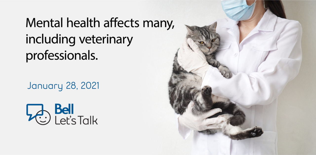 Bell Let's talk banner with woman holding cat